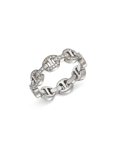 18K White Gold Heritage Diamond Tri Link Ring