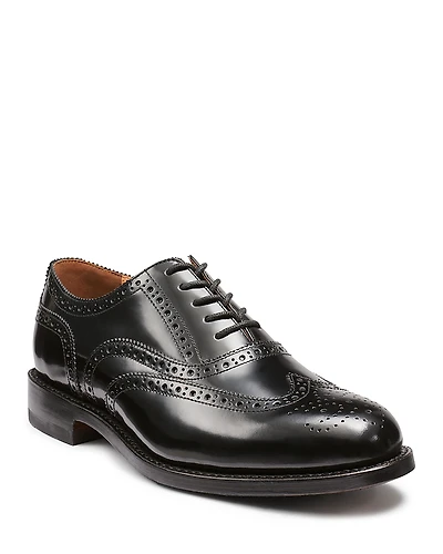 G. h. Bass Men's Black Monogram Double Brogue Wingtips