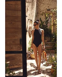 Tutti Frutti High Neck Keyhole Back One Piece Swimsuit