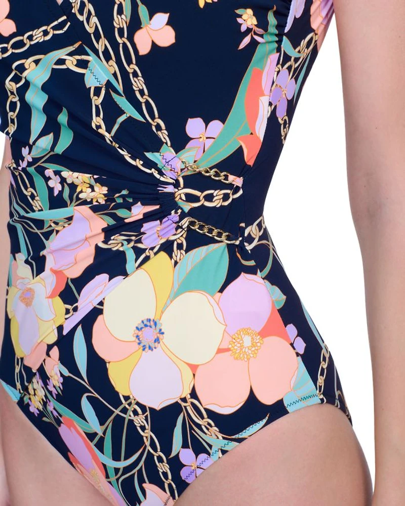 Memories of Capri Printed One Piece Swimsuit