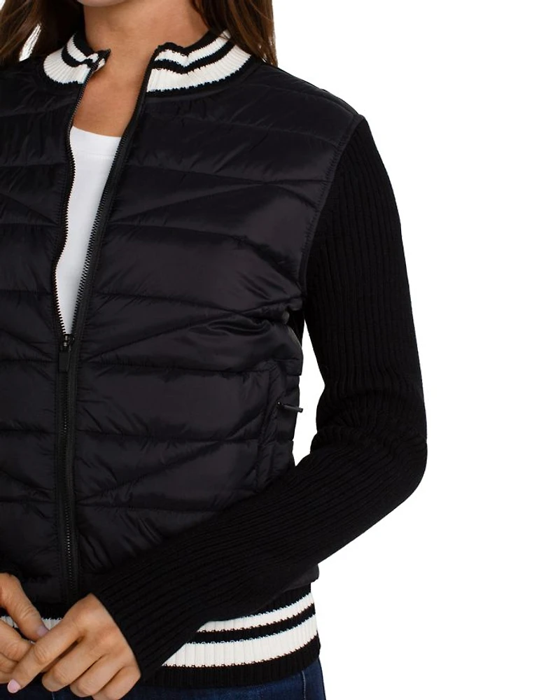 Quilted Trim Cardigan