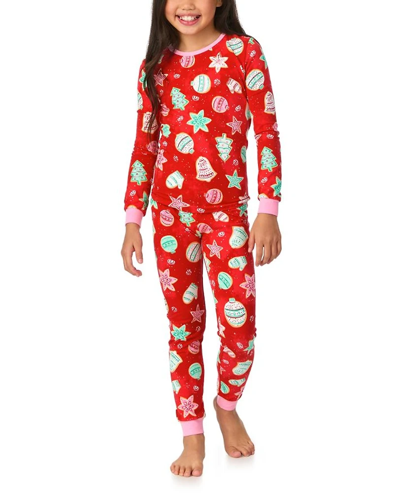 Unisex Christmas Printed Long Sleeve Pajama Set - Little Kid, Big Kid