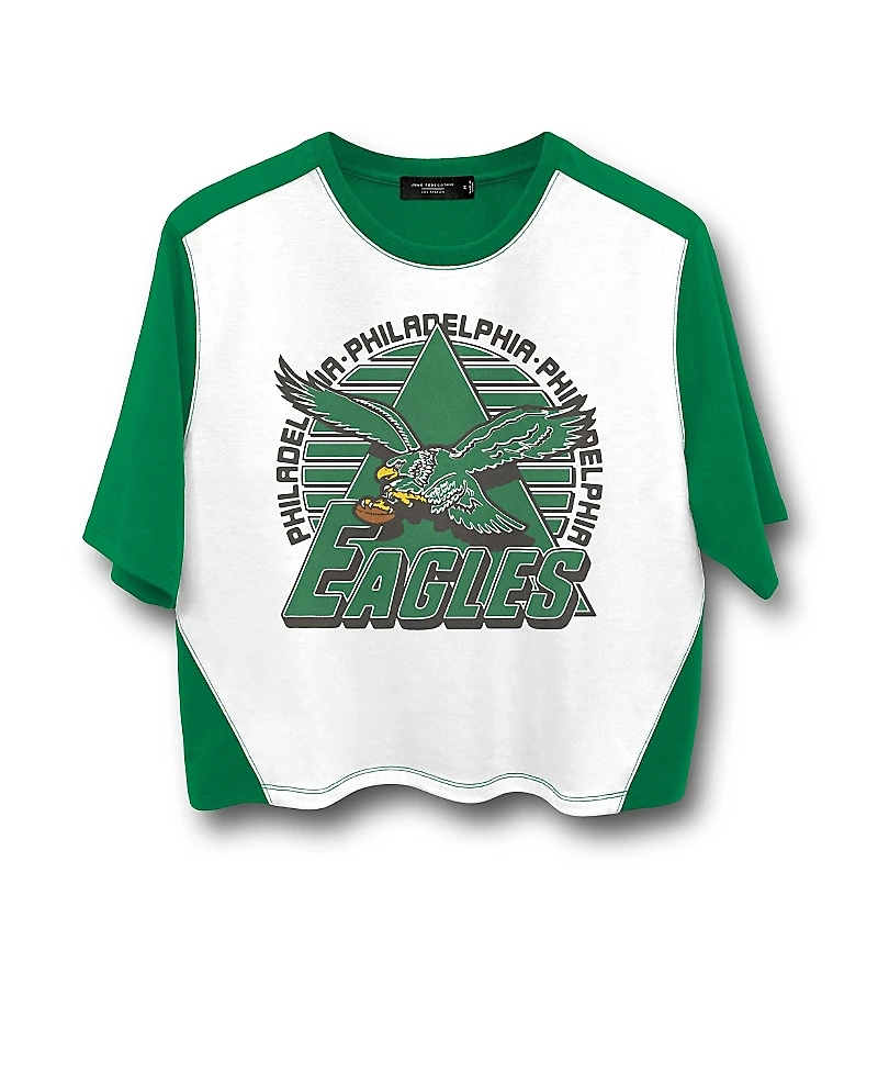 Junk Food Clothing Women's Nfl Philadelphia Eagles Color Block Crop Tee