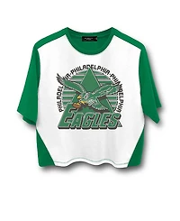 Junk Food Clothing Women's Nfl Philadelphia Eagles Color Block Crop Tee