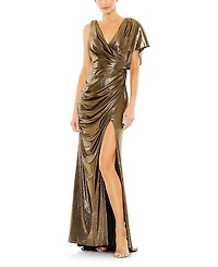 Mac Duggal Asymmetrical Draped Trumpet Gown