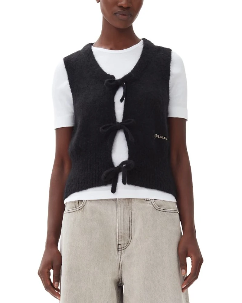 Tie Front Sweater Vest