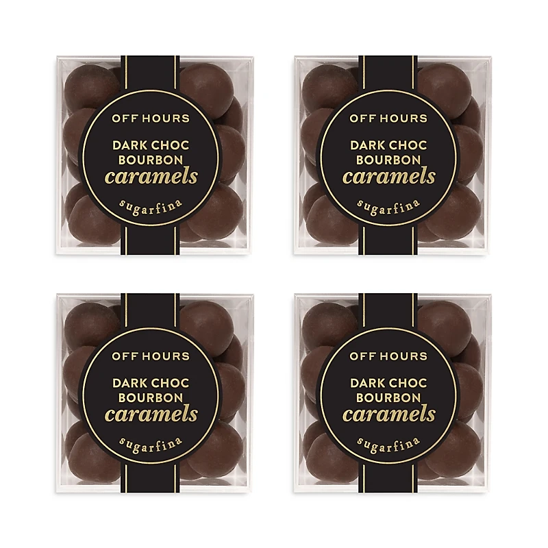Sugarfina Dark Chocolate Bourbon Caramels, Set of 4