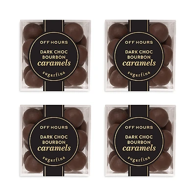Sugarfina Dark Chocolate Bourbon Caramels, Set of 4