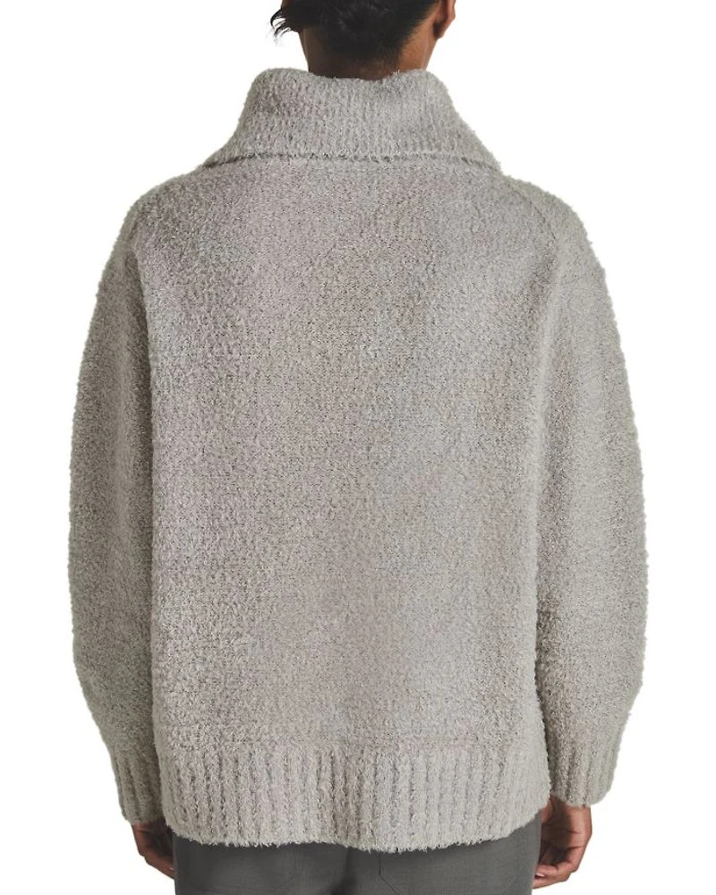 x Les 100 Ciels Unisex Noah Boucle Shawl Collar Jumper