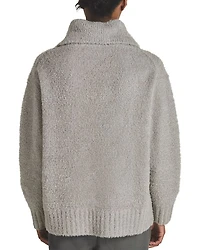 x Les 100 Ciels Unisex Noah Boucle Shawl Collar Jumper