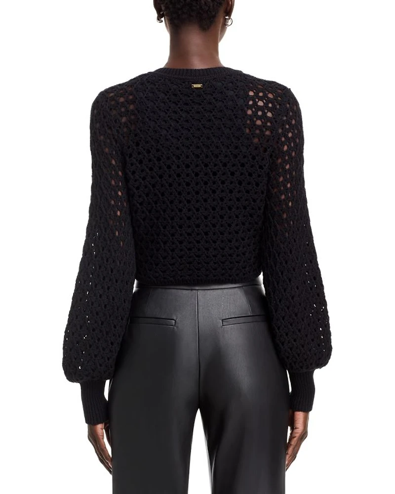 Tori Blouson Sleeve Cotton Cardigan Sweater