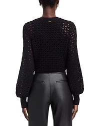 Tori Blouson Sleeve Cotton Cardigan Sweater