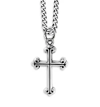 Extra Small Traditional Cross Pendant Necklace, 24"