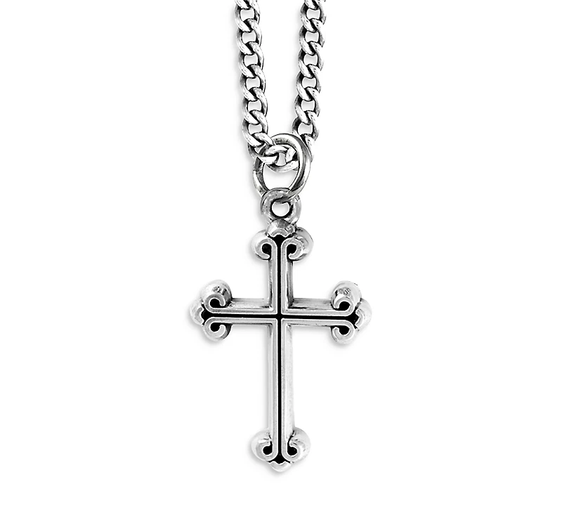 King Baby Studio Extra Small Traditional Cross Pendant Necklace, 24