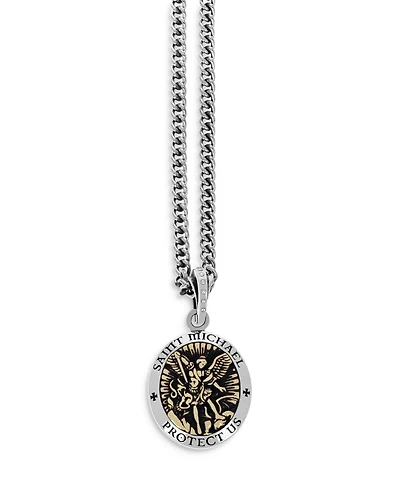 Saint Michael Pendant Necklace, 24"