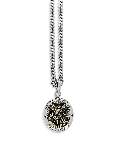 King Baby Studio Saint Michael Pendant Necklace, 24