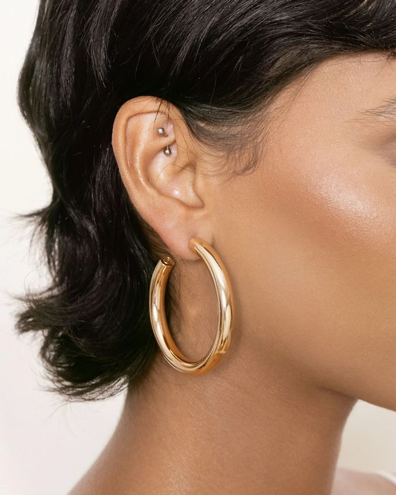 Large Thick Classic Hoop Earrings
