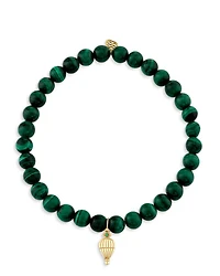 Wicked x Sydney Evan 14K Yellow Gold Malachite & Emerald Accent Hot Air Balloon Charm Bracelet