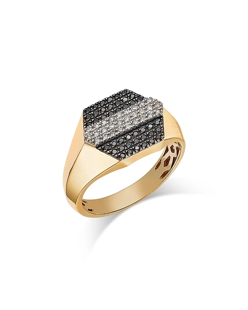 Bloomingdale's Fine Collection Men's Black & White Diamond Ring