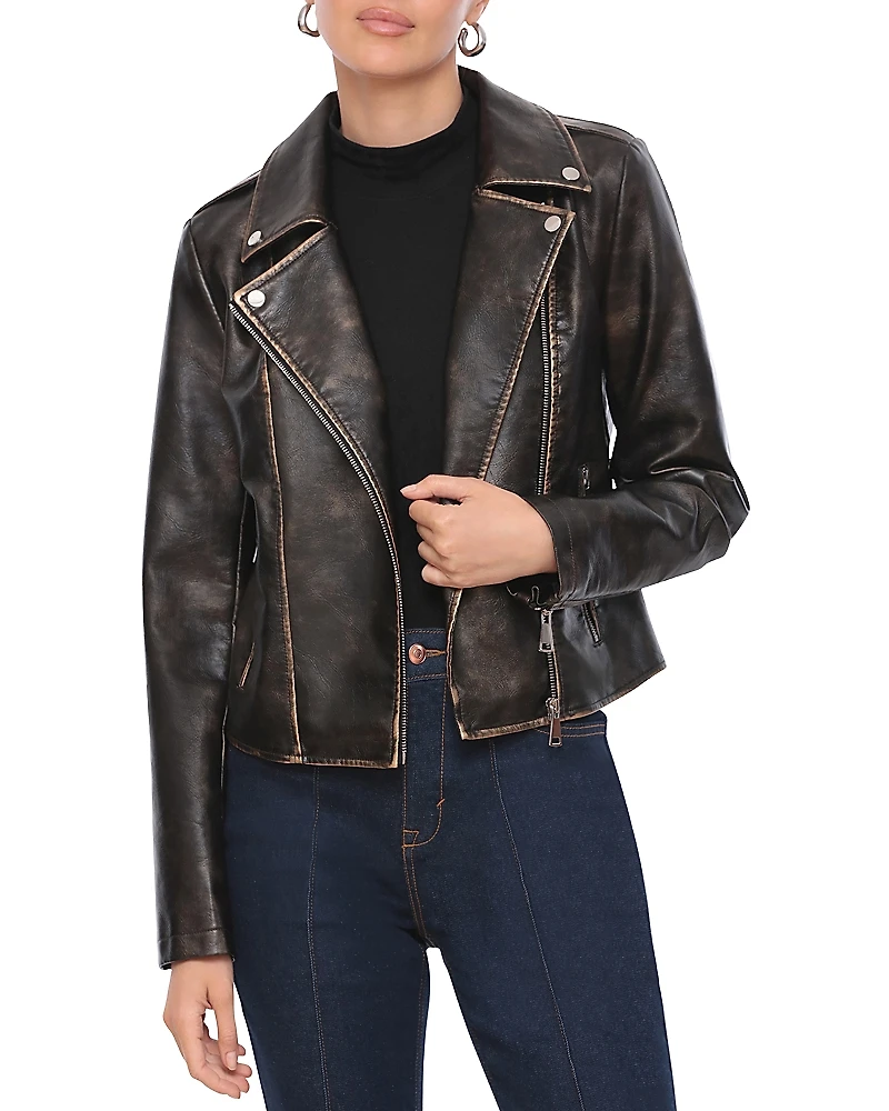 Bagatelle Faux Leather Moto Jacket