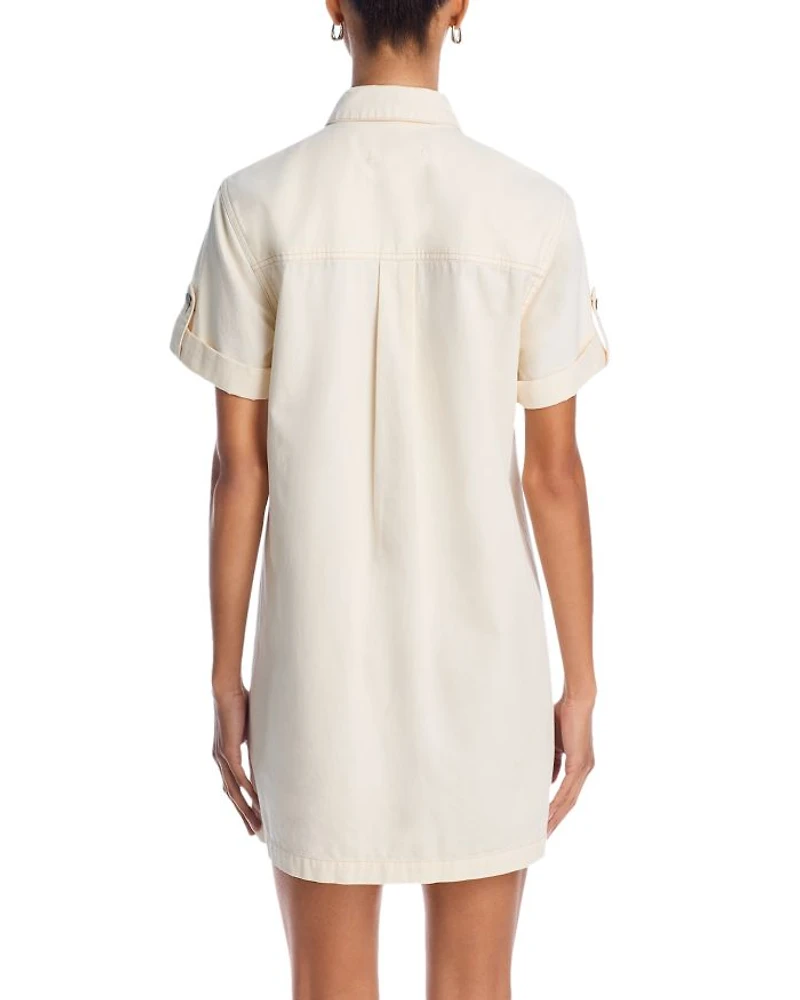 Warren Button Front Mini Dress