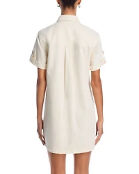 Warren Button Front Mini Dress