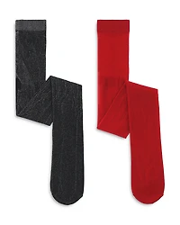 Capelli Girls' Allover Metallic & Solid Denier Nylon Tights, 2 Pack - Little Kid, Big Kid