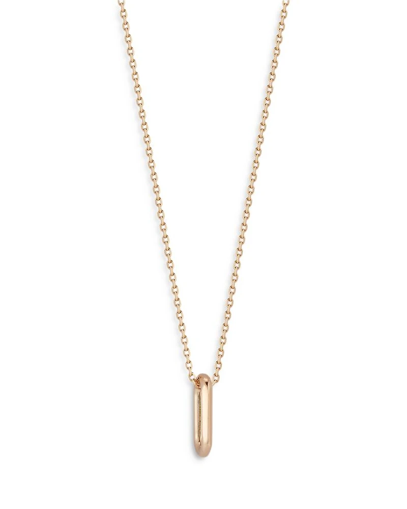 18K Rose Gold Saxon Mini Link Pendant Necklace, 16"