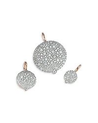 18K Rose & White Gold Diamond Chantecaille Small Pebble Charm Pendant