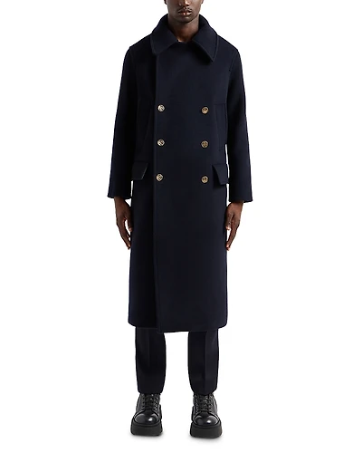 Emporio Armani Double Breasted Wool Overcoat