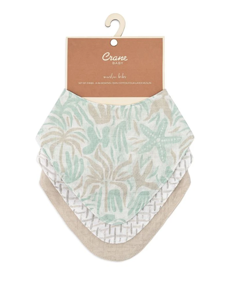 Cove Beach Life Muslin Bibs, 3 Pack - Ages 0-3