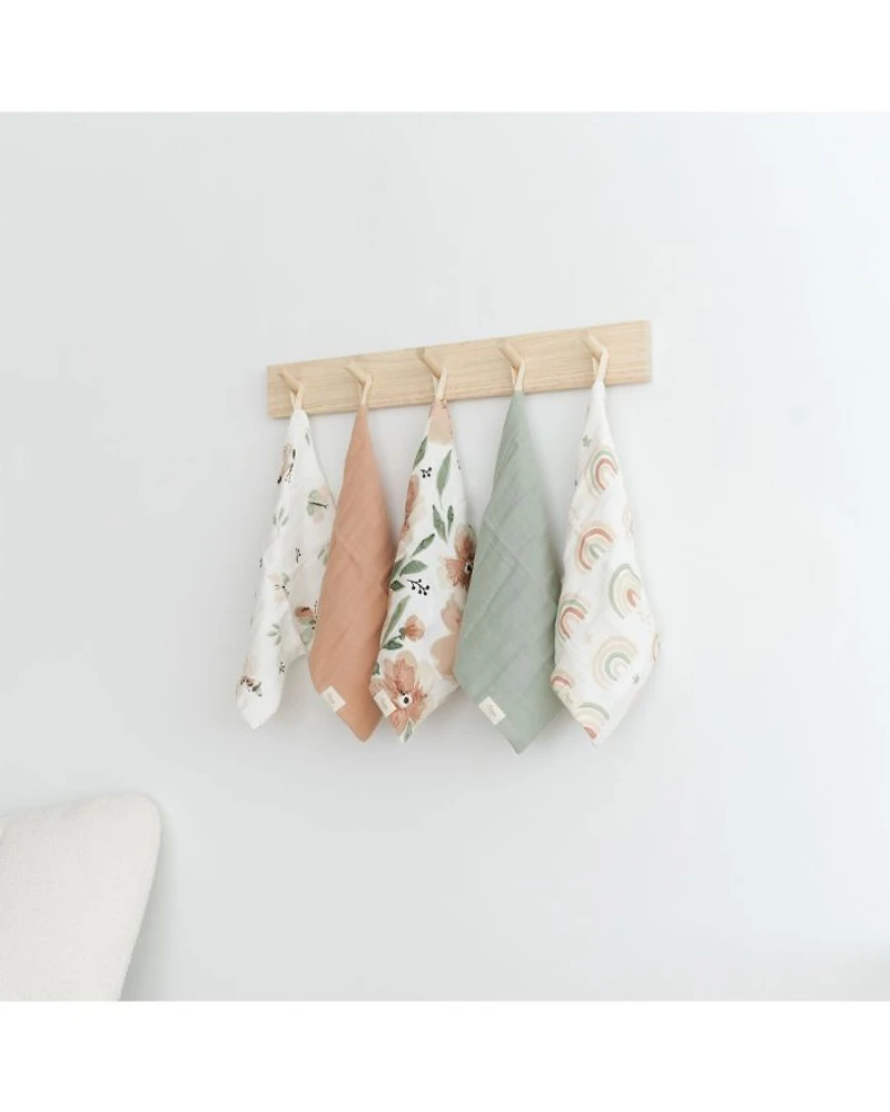 Parker Floral Baby Washcloths, 5 Pack