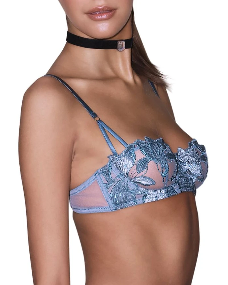 Velvet Lily Embroidered Balconette Bra