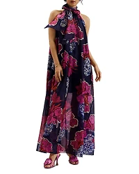 Ted Baker Kinosei Organza Tie Neck Halter Maxi Dress