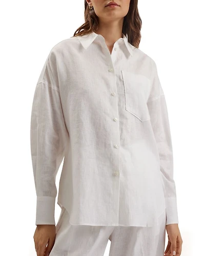 Toloca Linen Oversized Long Sleeve Shirt