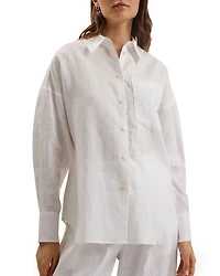 Toloca Linen Oversized Long Sleeve Shirt