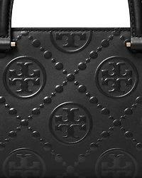 T Monogram Embossed East/West Tote