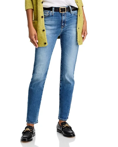 Mari Mid Rise Slim Straight Jeans
