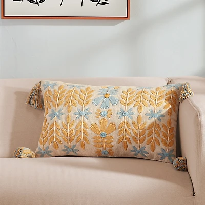 Roselli Trading Stockholm Days Embroidered Decorative Pillow, 14 x 21