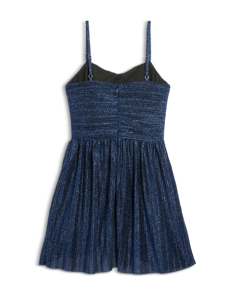 Girls' Sabrina Ruched Shimmer Mini Dress - Big Kid