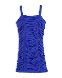 KatieJnyc Girls' Scarlett Nylon Stretch Ruched Party Dress - Big Kid
