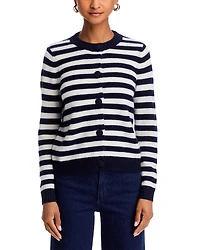 Striped Crewneck Cardigan - Exclusive