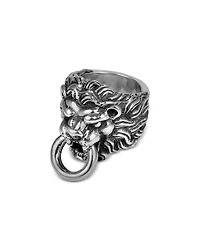 Men's Sterling Silver Lion's Head Ring