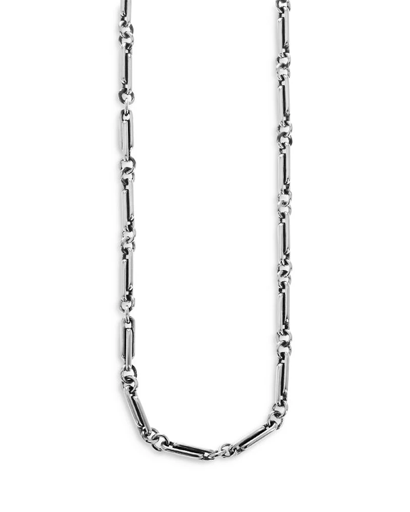 Sterling Silver Small Paperclip Necklace, 24"
