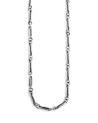Sterling Silver Small Paperclip Necklace, 24"