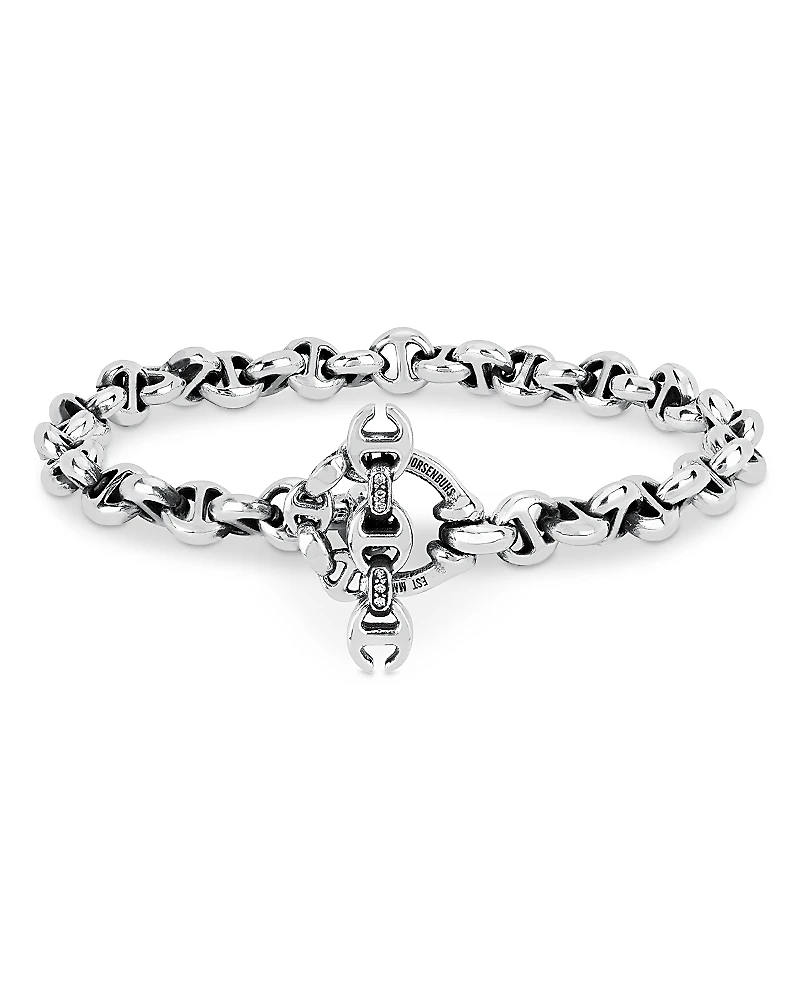 Hoorsenbuhs Sterling Silver Open Link Bracelet with Diamond, 0.03 tcw