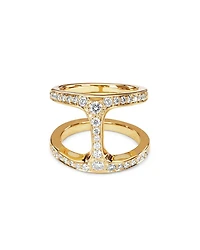 18K Yellow Gold Phantom Diamond Double Row Statement Ring