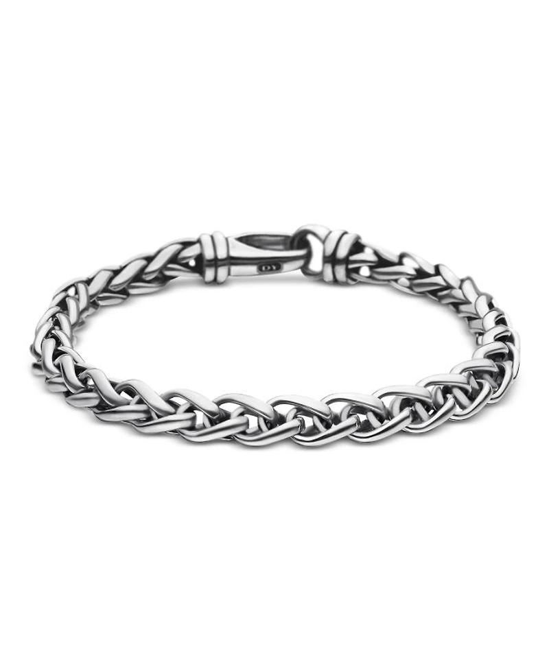 Men's Sterling Silver Wheat Chain Link Bracelet, 6mm