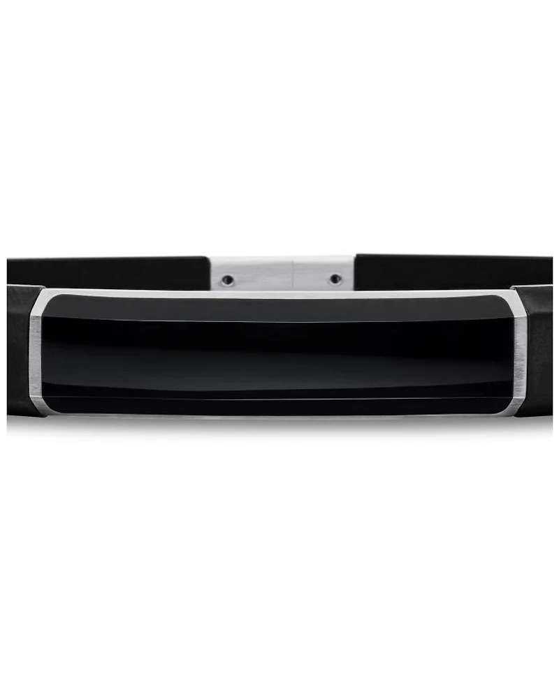 Men's Sterling Silver Streamline® Onyx Black Rubber Bracelet