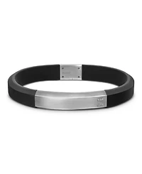 Men's Sterling Silver Streamline® Black Rubber Statement Bracelet
